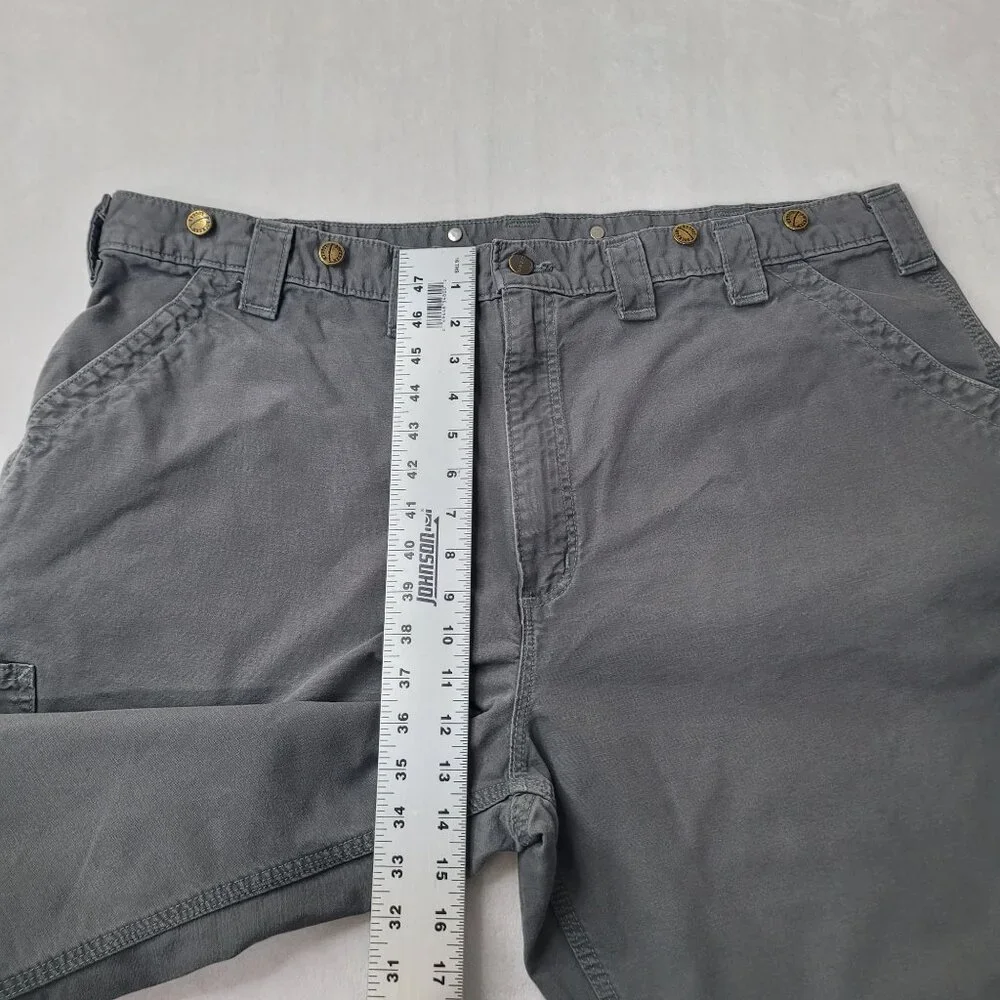 Carhartt Dungaree w/ Suspender Button Men's Gray Carpenter Work Pants Size 42X28 - Picture 8 of 12